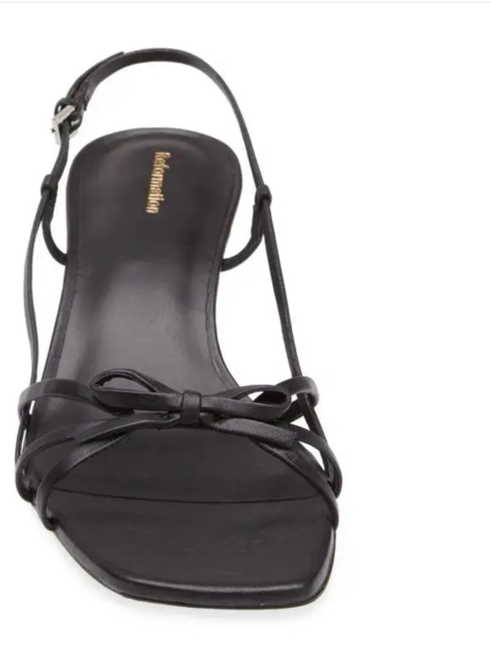 Reformation Sally Bow Slingback Sandal Black Size: 8.5 - Picture 6 of 14